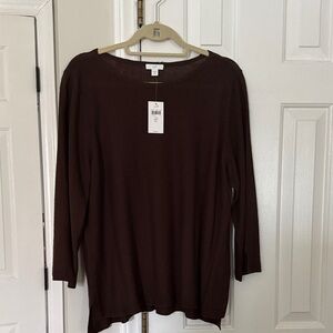 J. Jill Deep Brown Long Sleeve Top